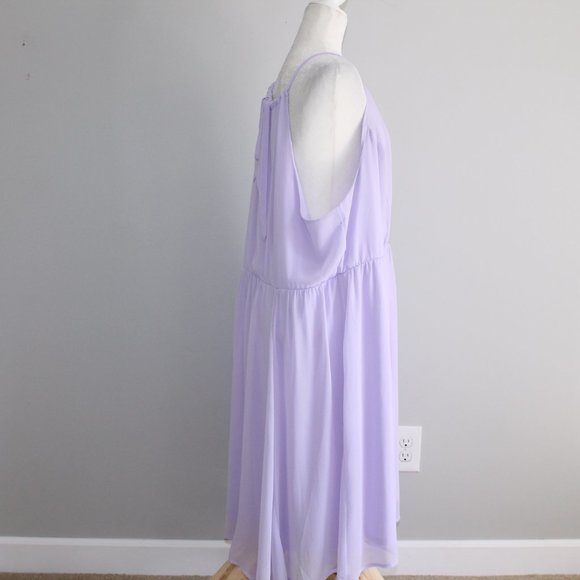 Torrid LILAC HALTER NECK CHIFFON DRESS sz 4 - Picture 6 of 16